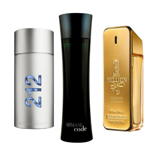 BLACK FRIDAY: Paquete de 3 perfumes 212 Men NYC, Paco Rabanne One Milion y Armani Code Homme 100ml