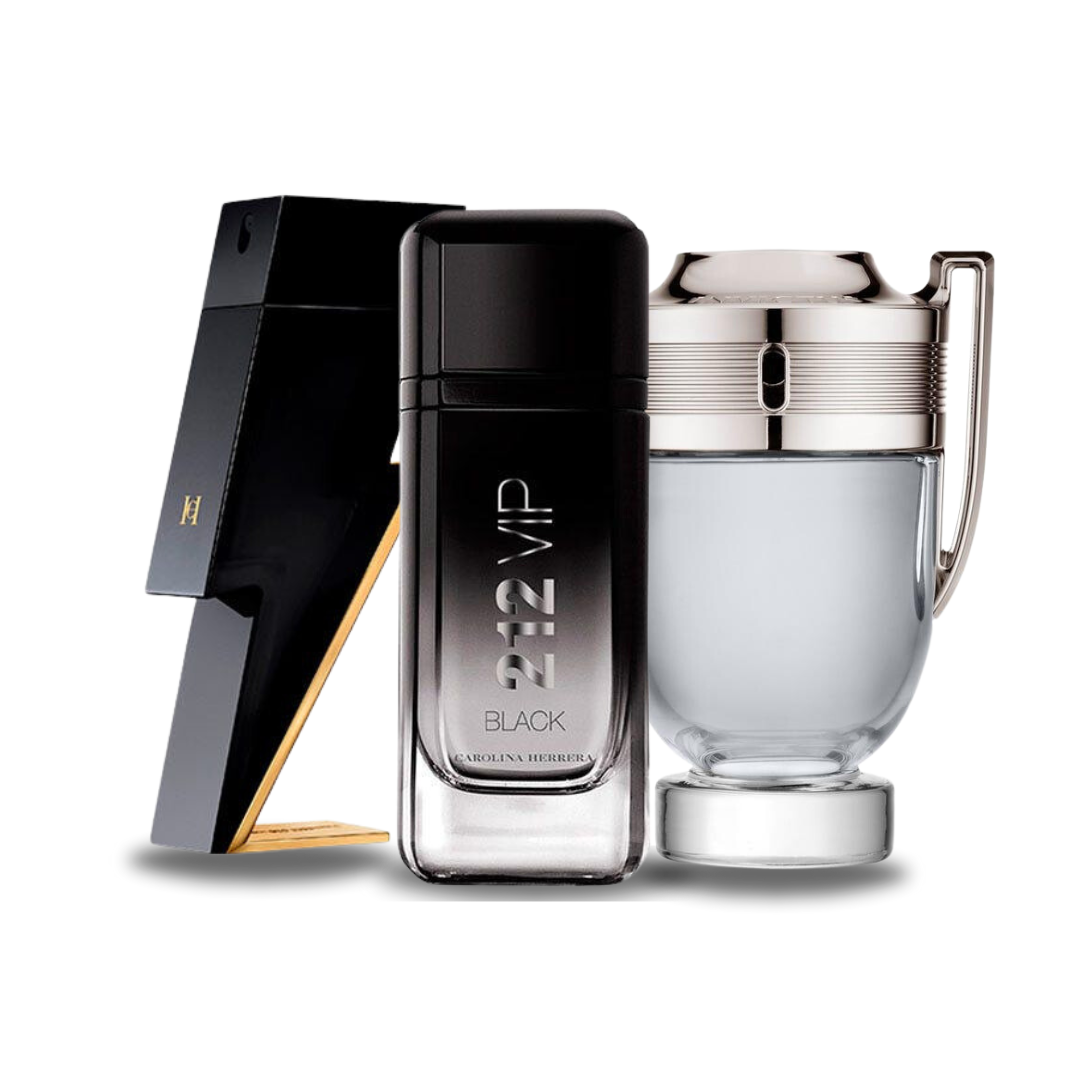 BLACK FRIDAY: Paquete de 3 perfumes BAD BOY, 212 VIP BLACK y Paco Rabanne INVICTUS (Eau de Parfum)