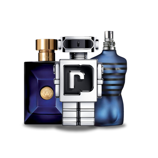 BLACK FRIDAY: Paquete de 3 perfumes Versace DYLAN BLUE, Paco Rabanne PHANTOM y Jean Paul Gaultier ULTRA MALE 100ml