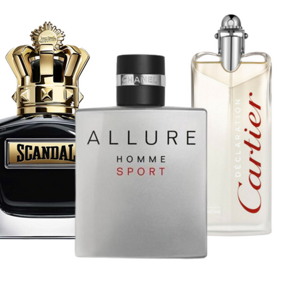 BLACK FRIDAY: Paquete de 3 perfumes Allure Homme Sports, Jean Paul Gaultier Scandal, y Cartier Declaration 100ml