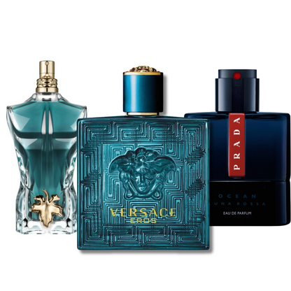 BLACK FRIDAY: Paquete de 3 perfumes Prada Luna Rossa, Versace Eros, Le Beau (Eau de Parfum)