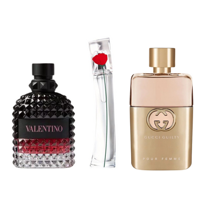 BLACK FRIDAY: Paquete de 3 perfumes Gucci Guilt, Valentini Intense, y Flower Kenzo 100ml